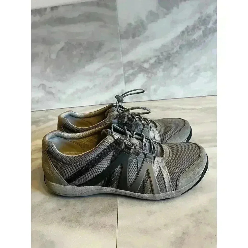 Dansko Shoes Henriette Sneaker Grey Suede Leather Drawstring Womens 9.5-10